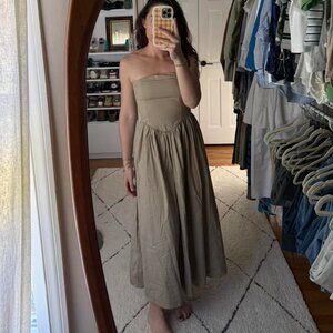 WeWoreWhat Women's Tan and Cream Dress